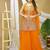traditional orange georgette embroidered salwar suit for wedding