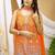 traditional orange georgette embroidered salwar suit for wedding