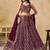 MAROON SEQUINS & THREAD EMBROIDERED GEORGETTE STITCHED LEHENGA CHOLI