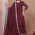 maroon readymade ladies designer natural crep ,sharara suit with dupatta 