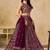 MAROON SEQUINS & THREAD EMBROIDERED GEORGETTE STITCHED LEHENGA CHOLI