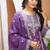 purple natural crepe heavy embroidered salwar suit with dupatta for women's