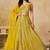 YELLOW SEQUINS & THREAD EMBROIDERED GEORGETTE STITCHED LEHENGA CHOLI