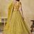 YELLOW SEQUINS & THREAD EMBROIDERED GEORGETTE STITCHED LEHENGA CHOLI