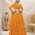 YELLOW LEHRIYA PRINTED WITH LACE ALL OVER GEORGETTE NAVRATRI STITCHED LEHENGA CHOLI