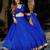 BLUE ZARI & CODING LACE WORK WITH LEHERIYA PRINTED GEORGETTE NAVRATRI STITCHED LEHENGA CHOLI