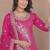 pink traditional wear heavy embroidered designer readymade sharara suit for women's