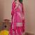 pink traditional wear heavy embroidered designer readymade sharara suit for women's