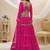 RANI PINK LEHRIYA PRINTED WITH LACE ALL OVER GEORGETTE NAVRATRI STITCHED LEHENGA CHOLI
