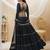 BLACK LEHRIYA PRINTED WITH LACE ALL OVER GEORGETTE NAVRATRI STITCHED LEHENGA CHOLI