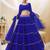 BLUE LEHRIYA PRINTED WITH LACE ALL OVER GEORGETTE NAVRATRI STITCHED LEHENGA CHOLI