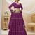 PURPLE LEHRIYA PRINTED WITH LACE ALL OVER GEORGETTE NAVRATRI STITCHED LEHENGA CHOLI