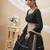 BLACK LEHRIYA PRINTED WITH LACE ALL OVER GEORGETTE NAVRATRI STITCHED LEHENGA CHOLI