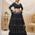 BLACK LEHRIYA PRINTED WITH LACE ALL OVER GEORGETTE NAVRATRI STITCHED LEHENGA CHOLI