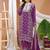 women's stylish purple faux georgette embroidered palazzo suit with dupatta 