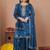  blue silk blend  sequin embroidered sharara suit stitched for women's