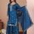  blue silk blend  sequin embroidered sharara suit stitched for women's