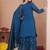  blue silk blend  sequin embroidered sharara suit stitched for women's