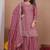 onion pink silk blend  sequin embroidered sharara suit for women's