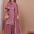 onion pink silk blend  sequin embroidered sharara suit for women's