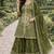 mehendi silk blend  sequin embroidered stitched sharara suit with dupatta for women's