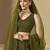 MEHENDI GEORGETTE SEQUINS & THREAD EMBROIDERED STITCHED LEHENGA CHOLI