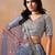 NAVY BLUE GEORGETTE SEQUINS & ZARI EMBROIDERED STITCHED LEHENGA CHOLI