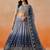 NAVY BLUE GEORGETTE SEQUINS & ZARI EMBROIDERED STITCHED LEHENGA CHOLI
