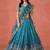 TURQUOISE GEORGETTE SEQUINS & ZARI EMBROIDERED STITCHED LEHENGA CHOLI