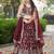 MAROON DOLA SILK SEQUINS & ZARI EMBROIDERED STITCHED LEHENGA CHOLI