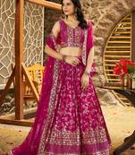 RANI PINK DOLA SILK SEQUINS & ZARI EMBROIDERED STITCHED LEHENGA CHOLI