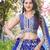 ROYAL BLUE DOLA SILK SEQUINS & ZARI EMBROIDERED STITCHED LEHENGA CHOLI