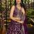 WINE DOLA SILK SEQUINS & ZARI EMBROIDERED STITCHED LEHENGA CHOLI