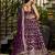 WINE DOLA SILK SEQUINS & ZARI EMBROIDERED STITCHED LEHENGA CHOLI