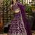 WINE DOLA SILK SEQUINS & ZARI EMBROIDERED STITCHED LEHENGA CHOLI