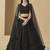 BLACK GEORGETTE SEQUINS & THREAD EMBROIDERED STITCHED LEHENGA CHOLI