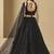BLACK GEORGETTE SEQUINS & THREAD EMBROIDERED STITCHED LEHENGA CHOLI