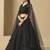 BLACK GEORGETTE SEQUINS & THREAD EMBROIDERED STITCHED LEHENGA CHOLI