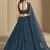 BLUE GEORGETTE SEQUINS & THREAD EMBROIDERED STITCHED LEHENGA CHOLI