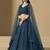 BLUE GEORGETTE SEQUINS & THREAD EMBROIDERED STITCHED LEHENGA CHOLI