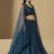 BLUE GEORGETTE SEQUINS & THREAD EMBROIDERED STITCHED LEHENGA CHOLI