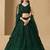 GREEN GEORGETTE SEQUINS & THREAD EMBROIDERED STITCHED LEHENGA CHOLI