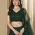 GREEN GEORGETTE SEQUINS & THREAD EMBROIDERED STITCHED LEHENGA CHOLI