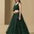 GREEN GEORGETTE SEQUINS & THREAD EMBROIDERED STITCHED LEHENGA CHOLI
