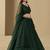GREEN GEORGETTE SEQUINS & THREAD EMBROIDERED STITCHED LEHENGA CHOLI