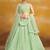 MINT GREEN GEORGETTE SEQUINS & THREAD EMBROIDERED  STITCHED LEHENGA CHOLI