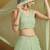 MINT GREEN GEORGETTE SEQUINS & THREAD EMBROIDERED  STITCHED LEHENGA CHOLI