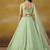 MINT GREEN GEORGETTE SEQUINS & THREAD EMBROIDERED  STITCHED LEHENGA CHOLI