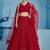 RED GEORGETTE SEQUINS & THREAD EMBROIDERED STITCHED LEHENGA CHOLI
