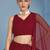 RED GEORGETTE SEQUINS & THREAD EMBROIDERED STITCHED LEHENGA CHOLI